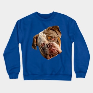 Sad face of a Bulldog Crewneck Sweatshirt